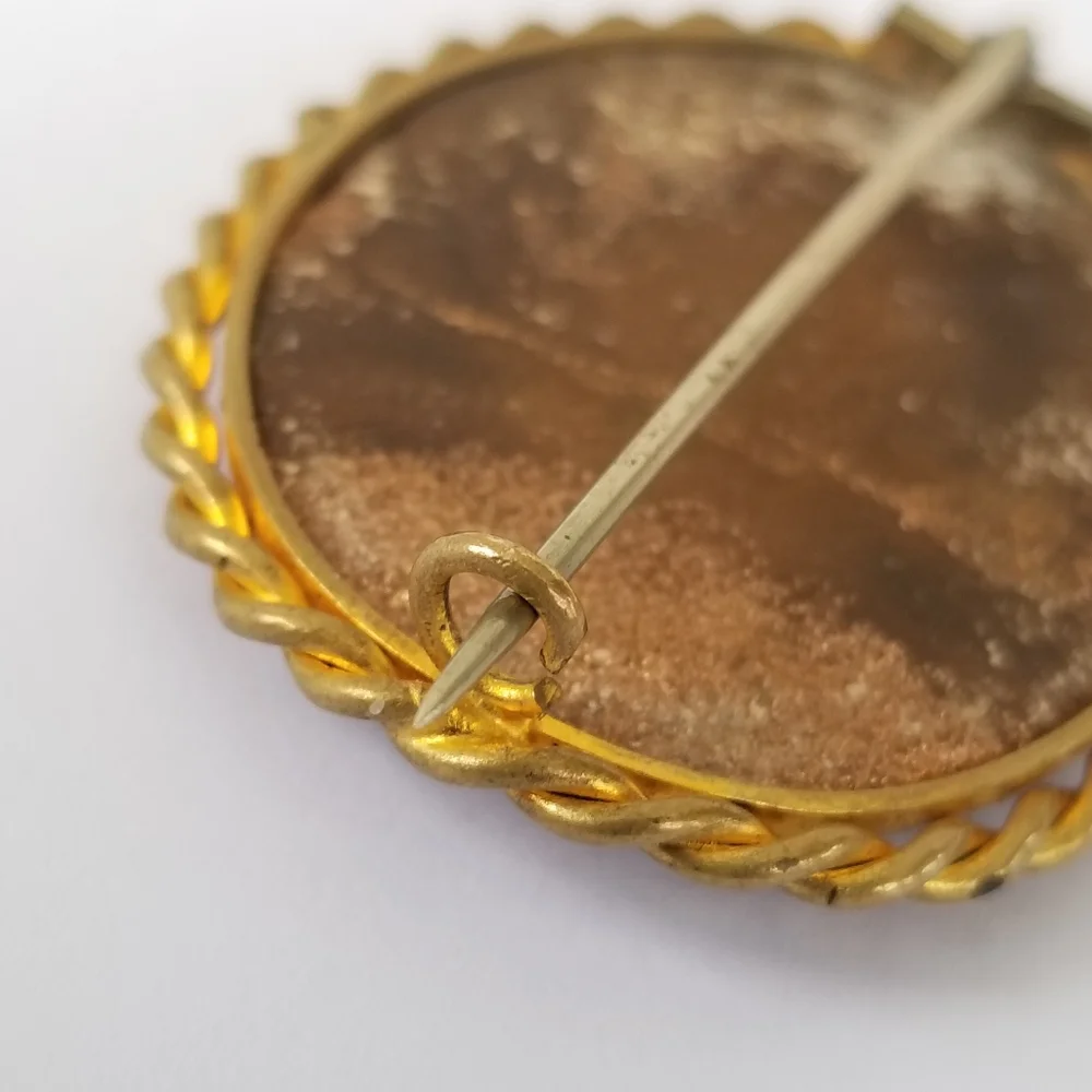 Relisted -Antique Victorian micro mosaic brooch pin Italy - Picture 13 of 13